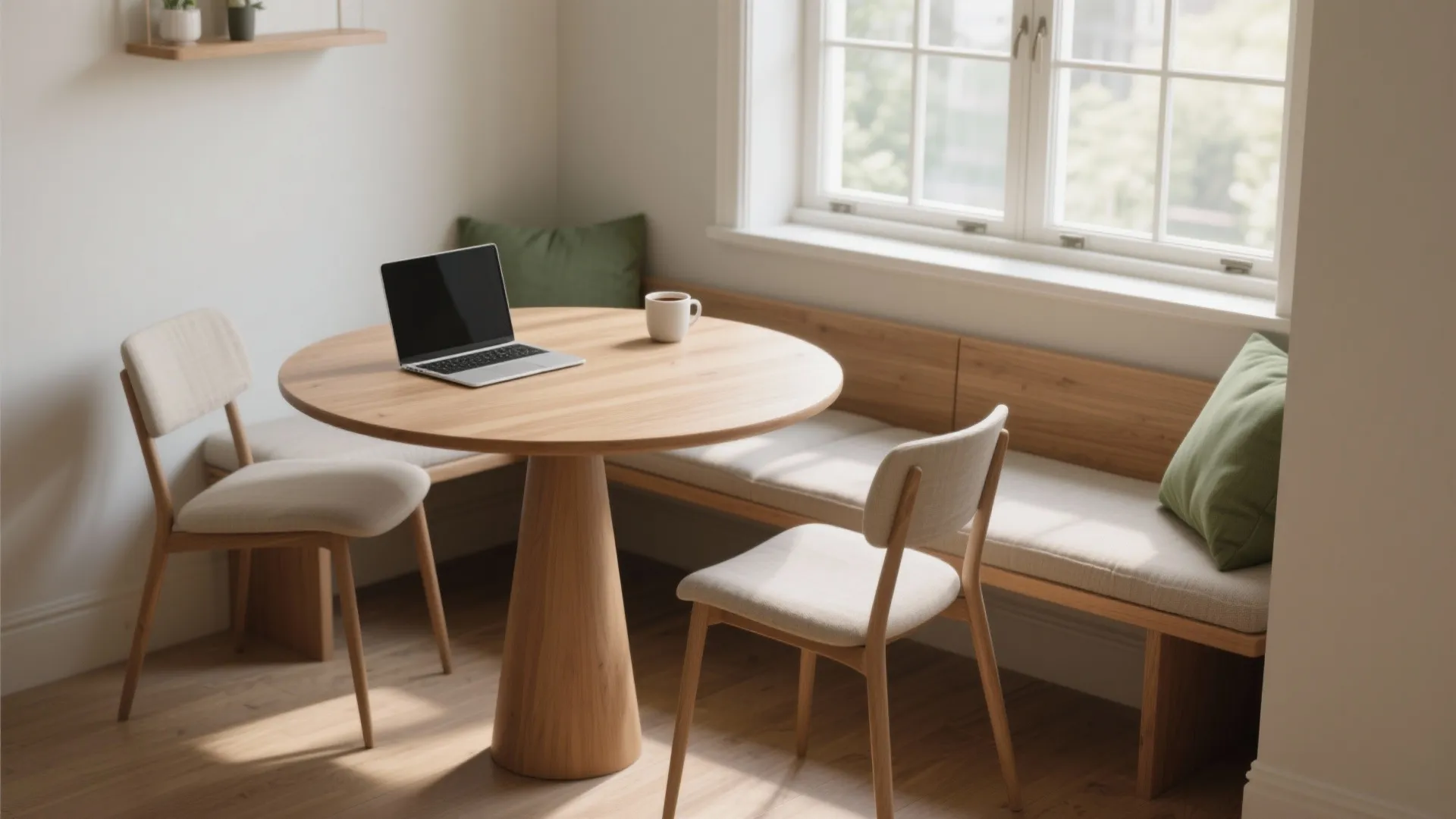 Idea 2: Compact dining nook that doubles as a workspace