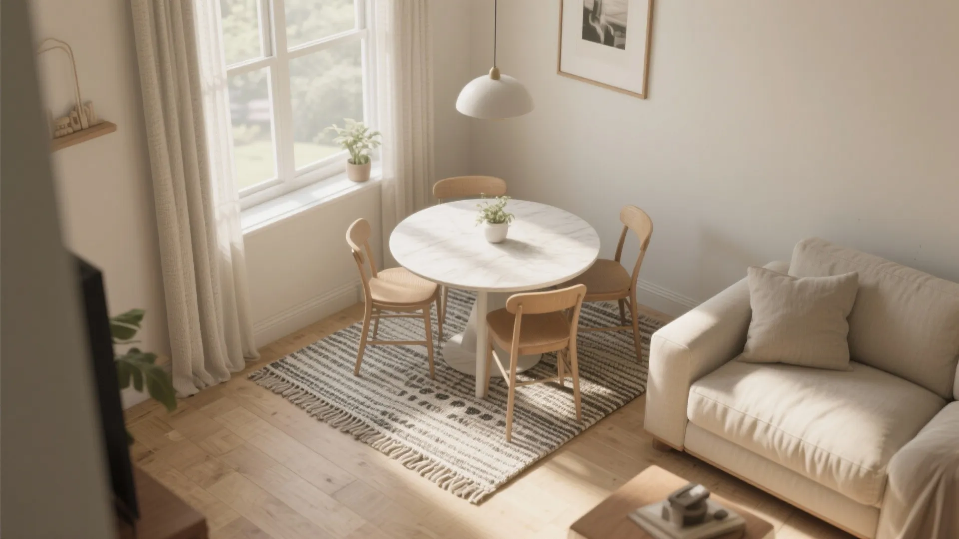 9. Under a Dining Nook in the Living Room