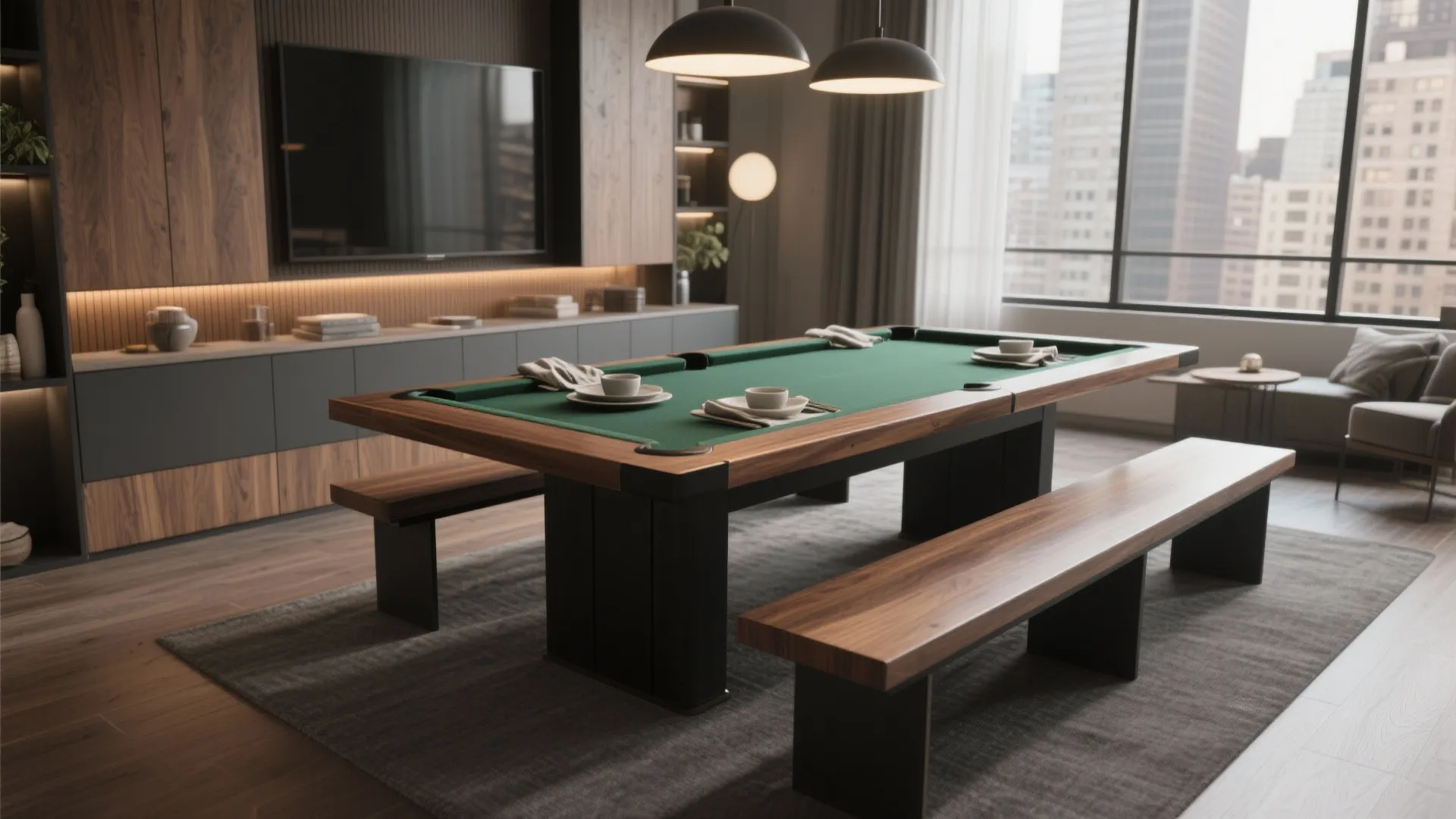 Convertible Dining–Pool Table for Everyday Living