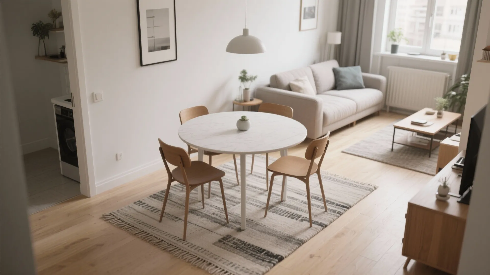 7. Under a Compact Dining Set