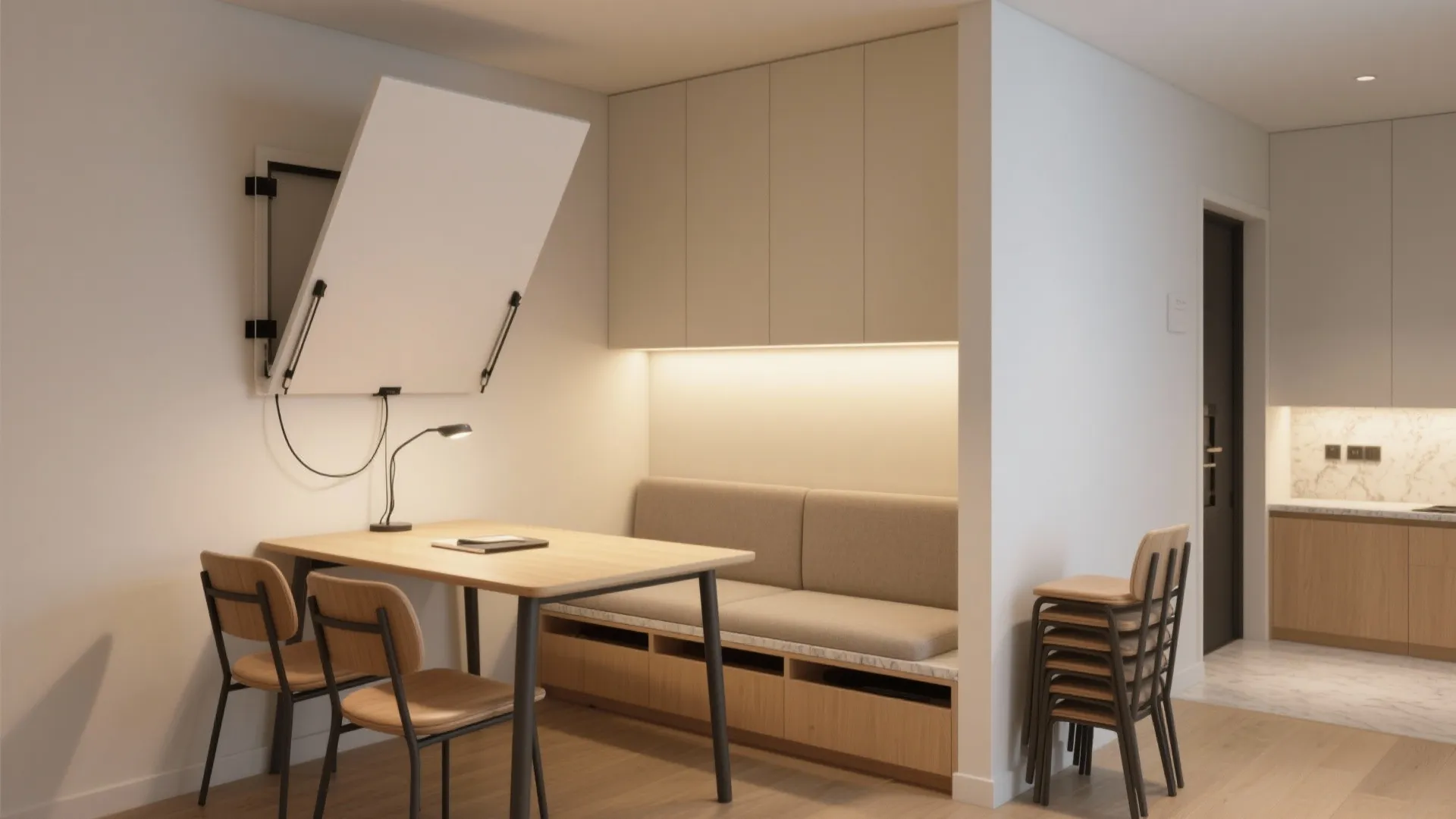 Flexible dining-study nook