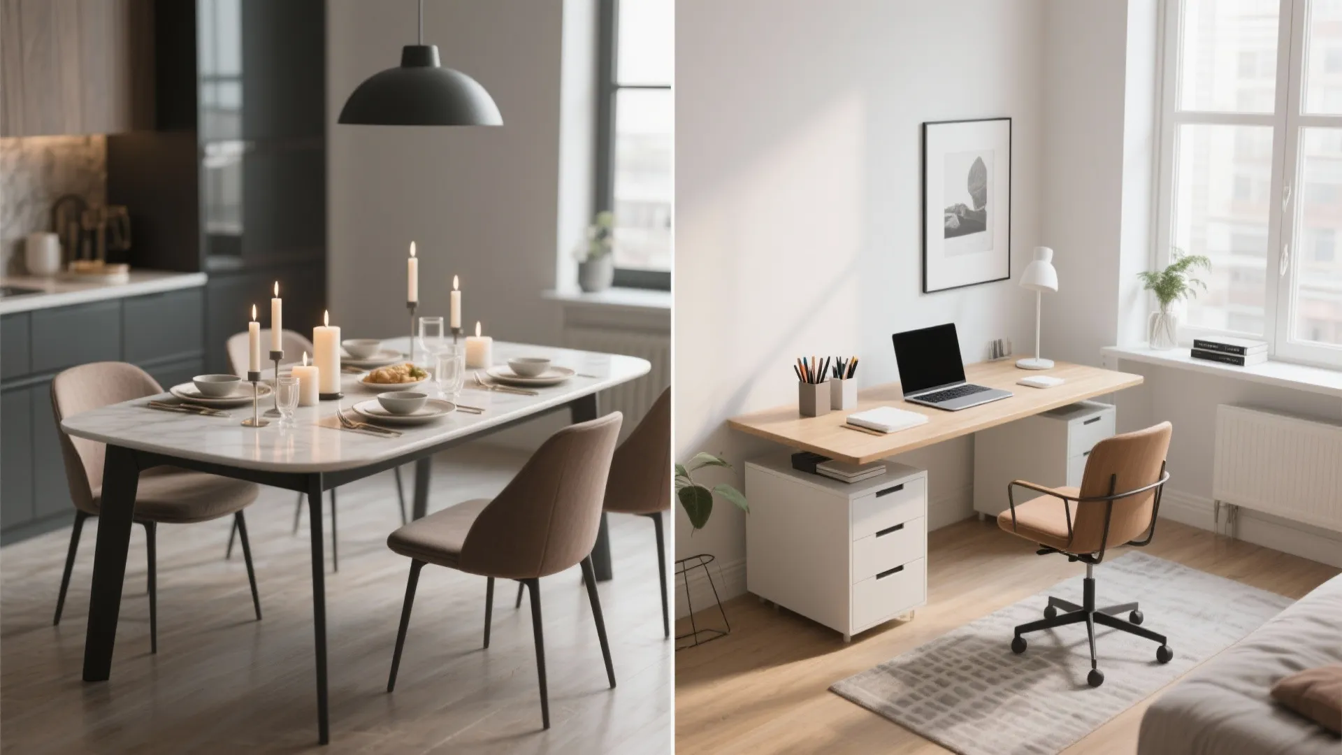 3. Dual-Purpose Dining Table Desk