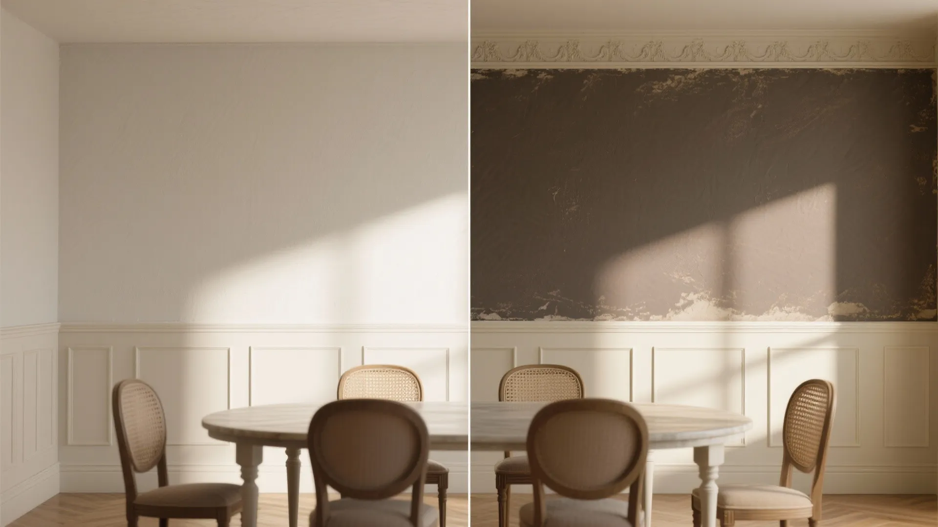 5. Two-Tone Walls and Textured Finishes