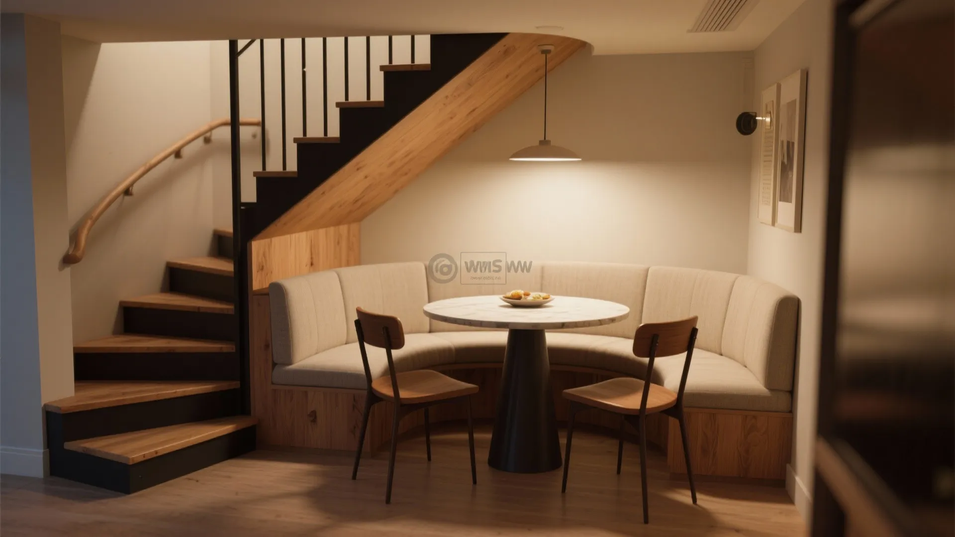 6. Dining Under the Stairs
