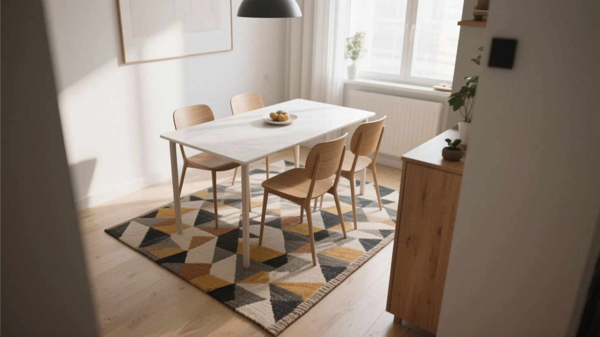 1. Define the Dining Zone with Rugs