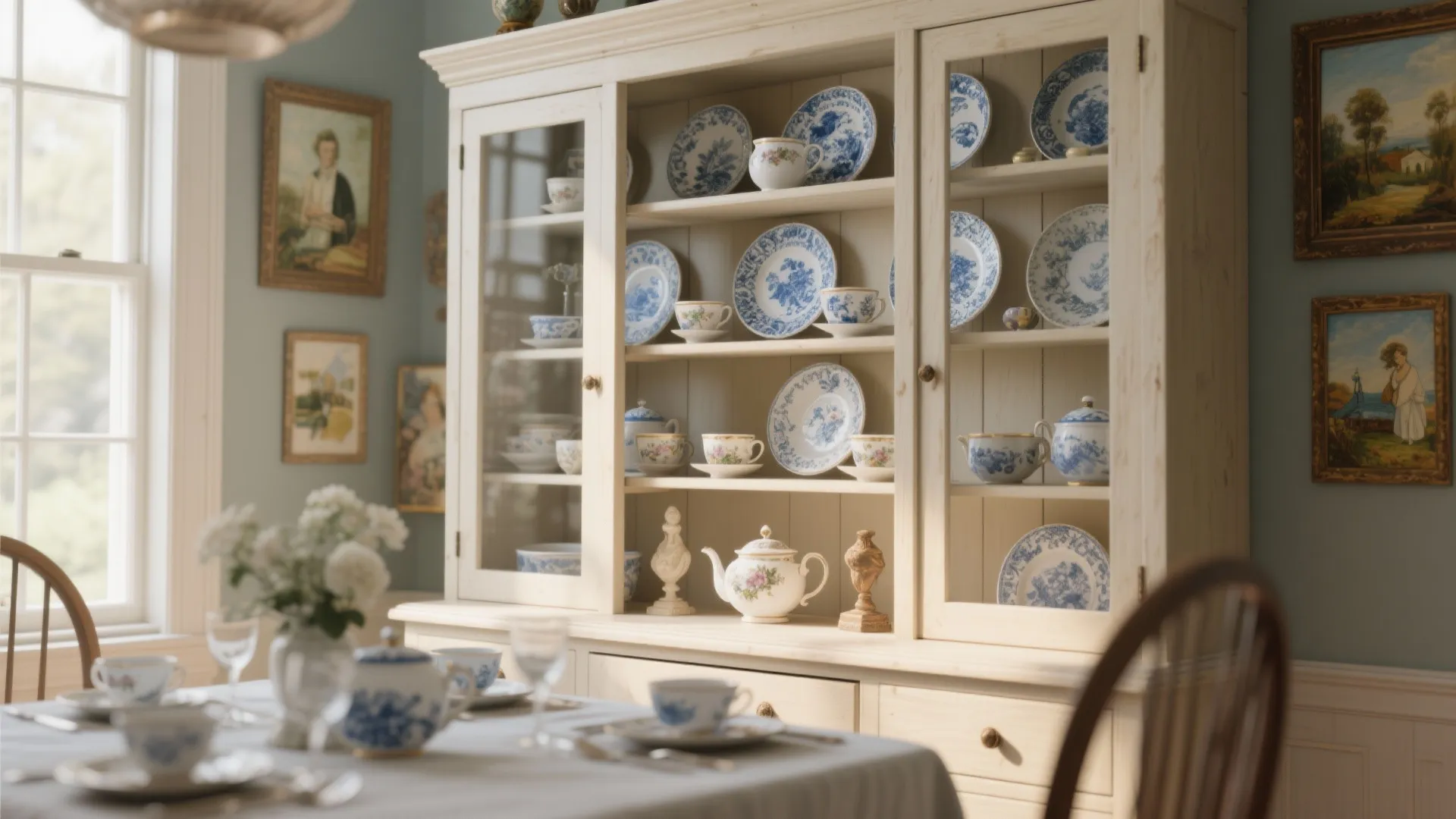 1. Mix Dinnerware with Art Pieces