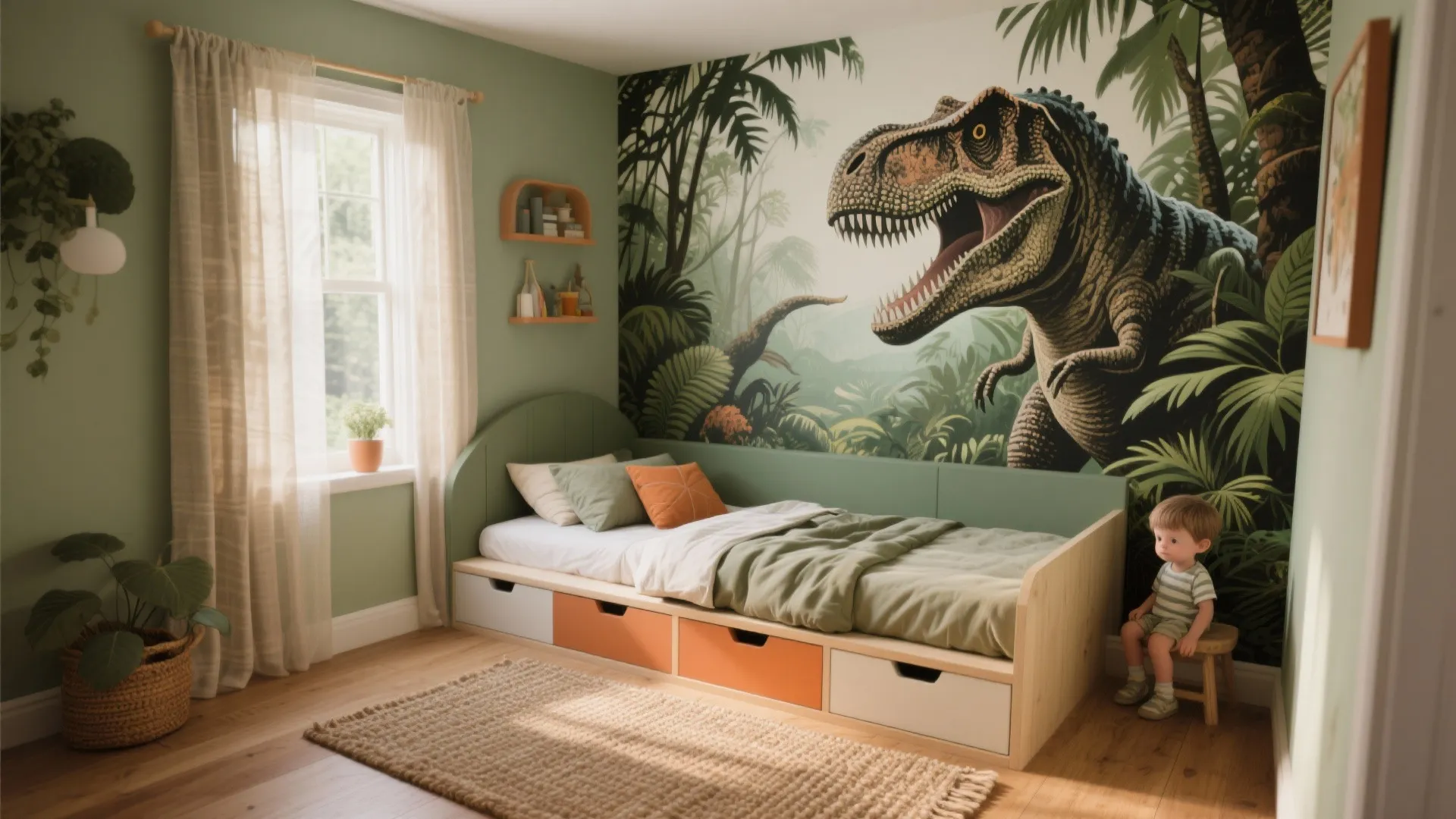 Dino Bedroom Decor: 5 Creative Ideas: Playful and practical dino-themed bedroom ideas for small spaces, from murals to smart storage