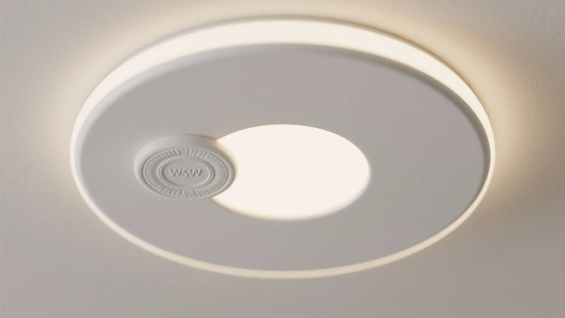 Flush-mount disc lights with a subtle ceiling medallion