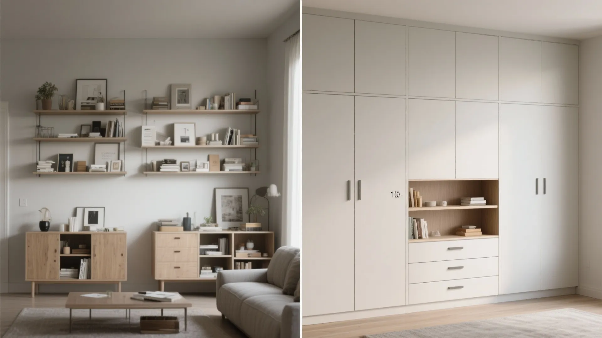 Built-in, modular storage that disappears