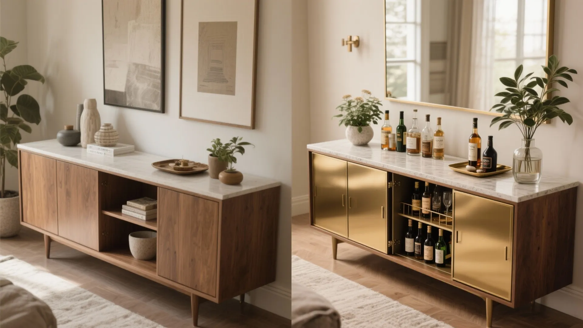 4. Multi-use furniture: disguise the bar as décor
