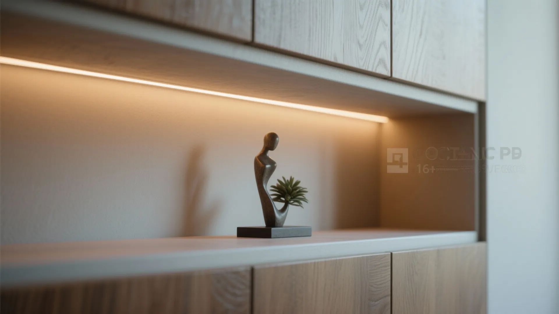 5. Shallow display alcoves with lighting