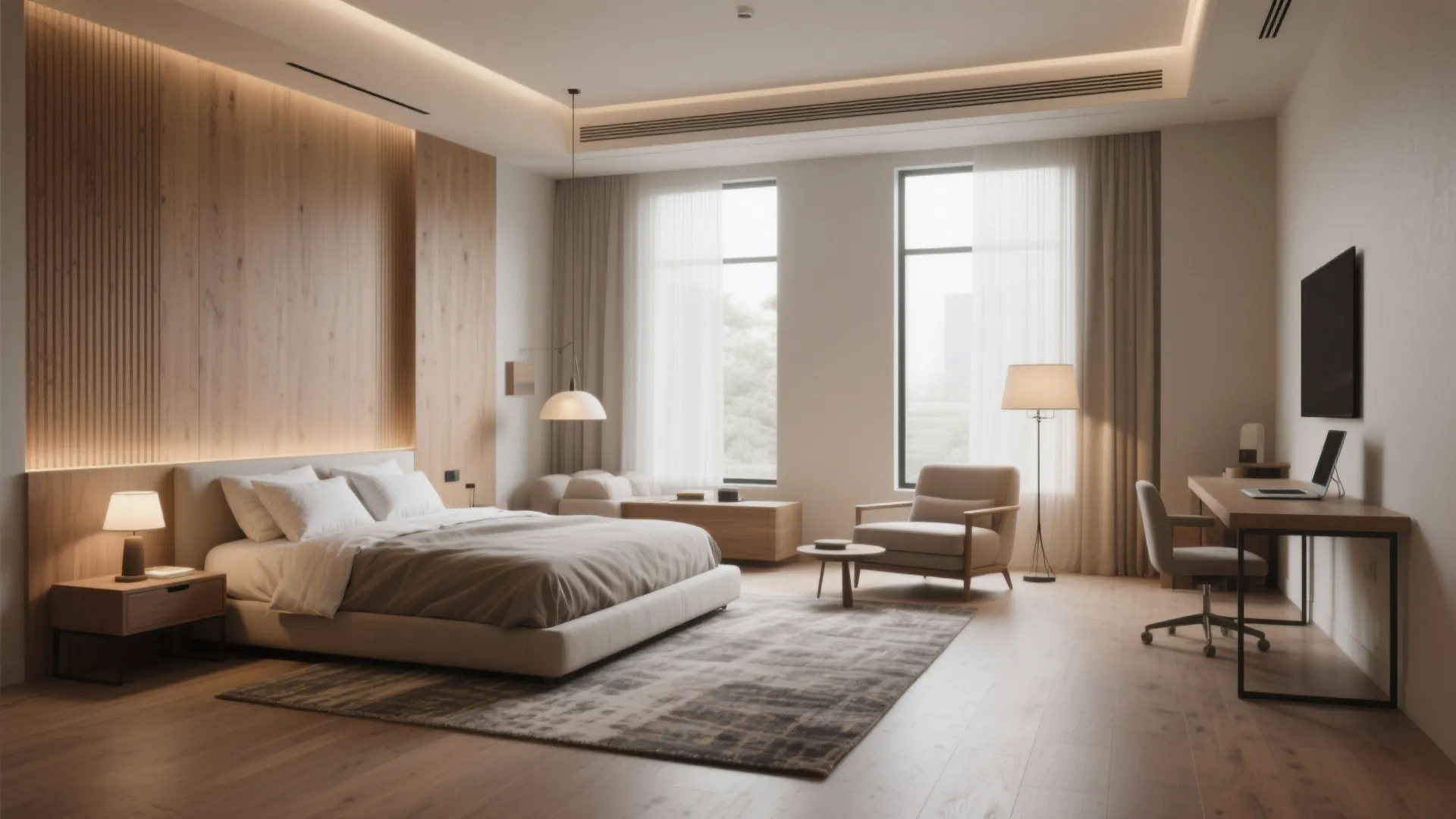 1. Create Distinct Zones: Sleep, Lounge, and Work