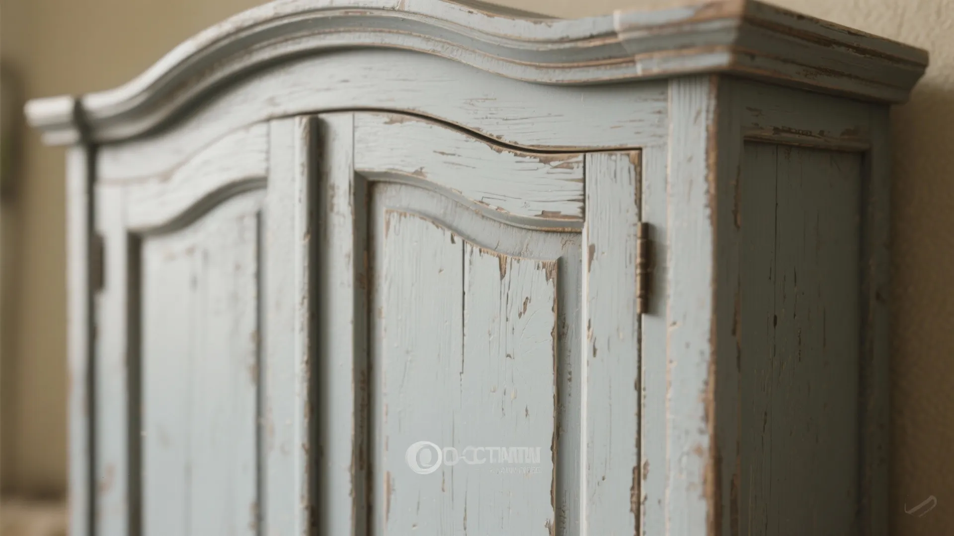 2. Distressed Painted Furniture and Soft Neutrals