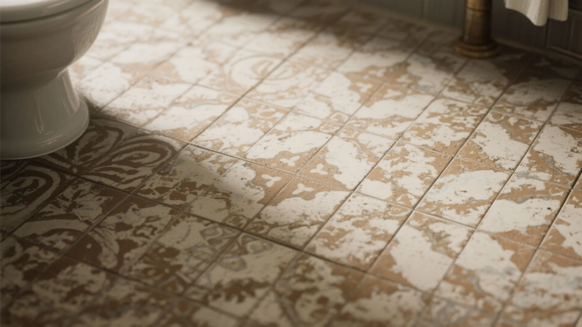 5. Distressed Tiles on the Floor