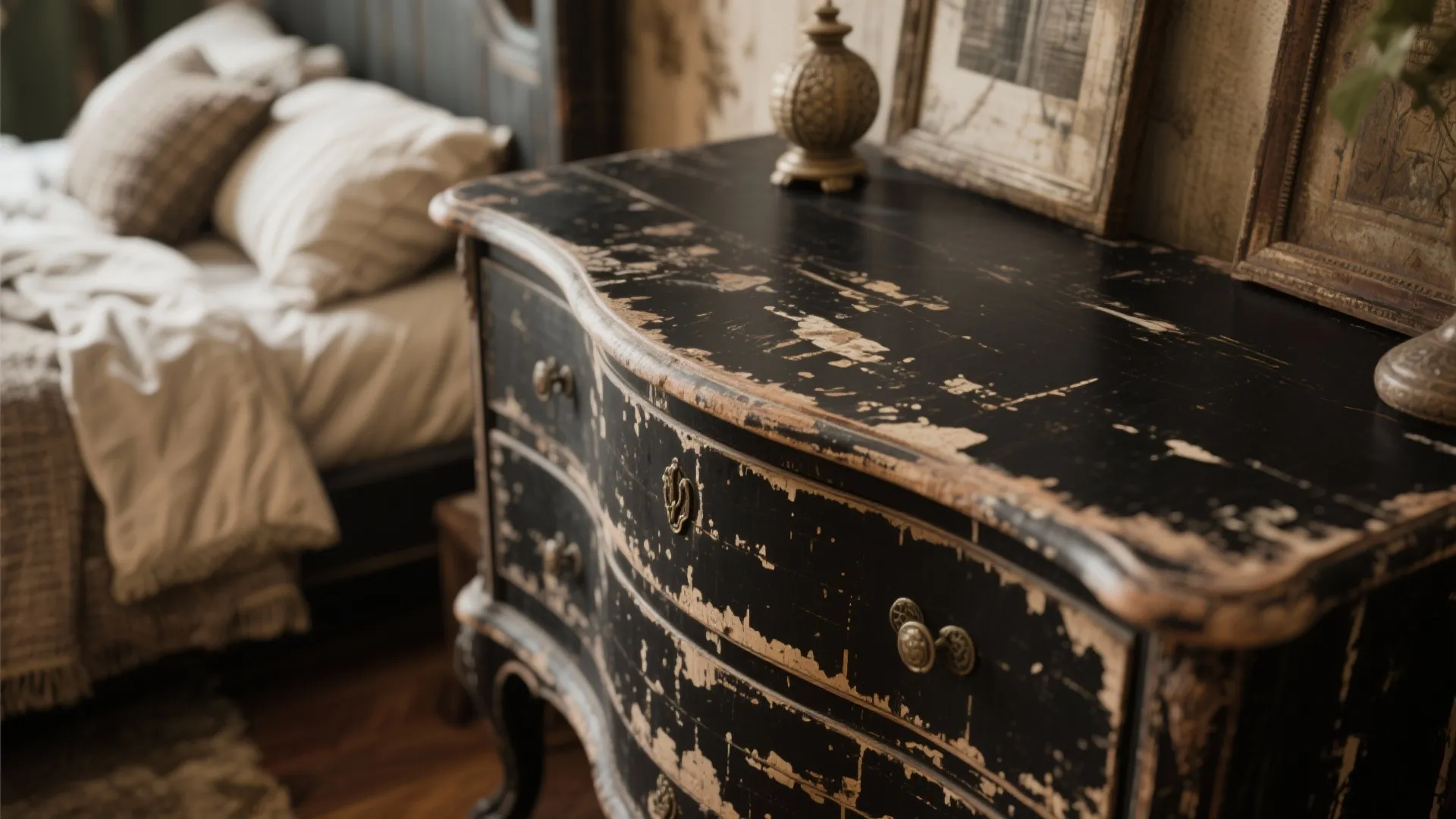 4. Black Vintage or Distressed Finish