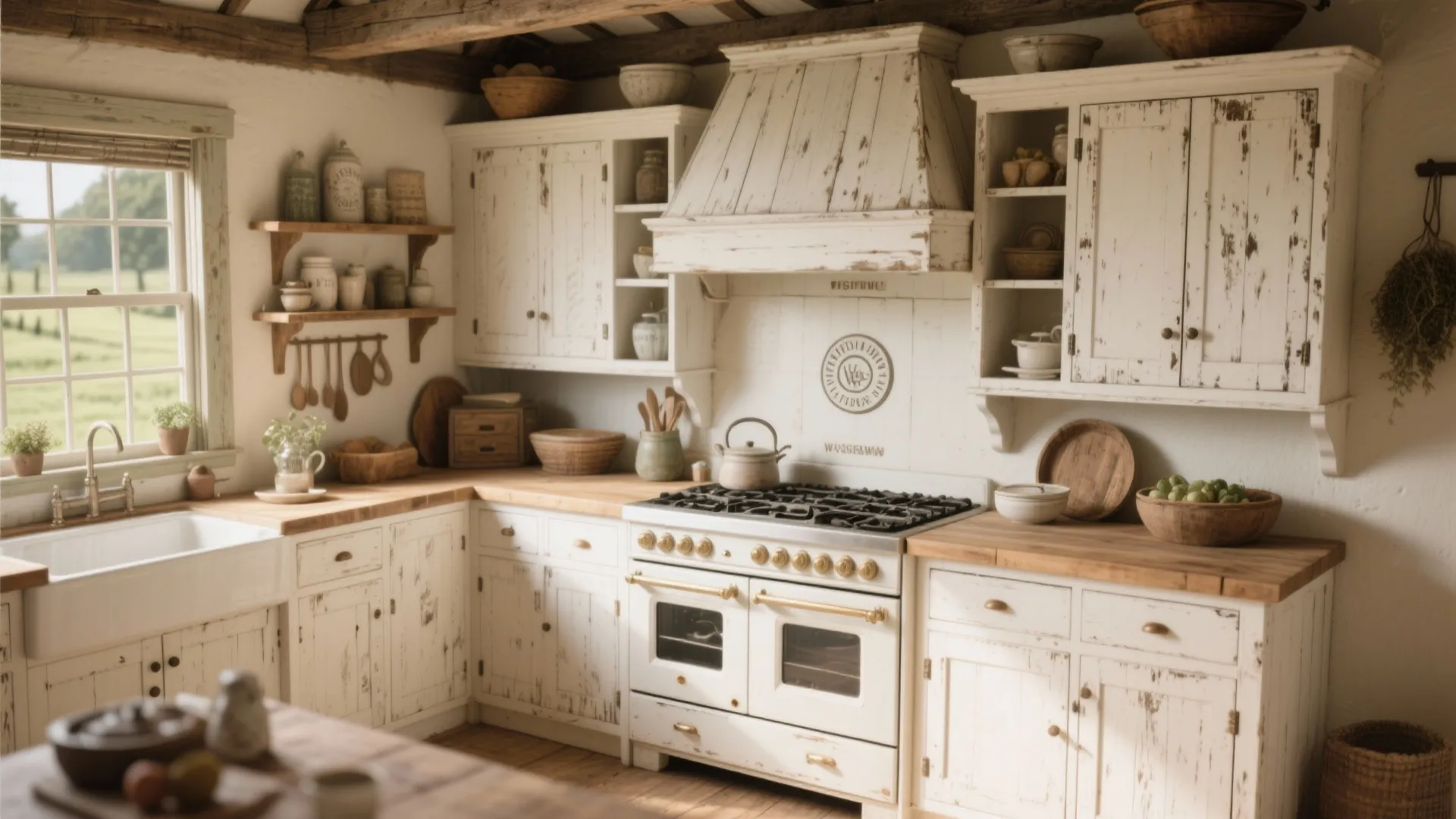 9. Distressed Farmhouse Finish