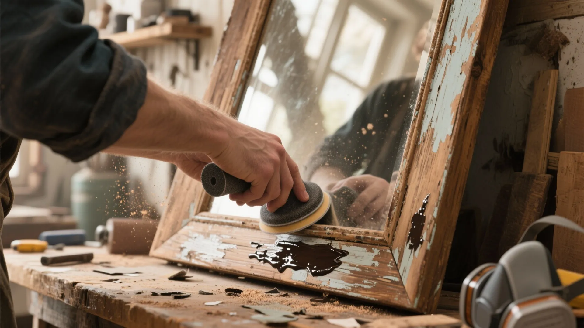 3. Distressing the Frame and Backing