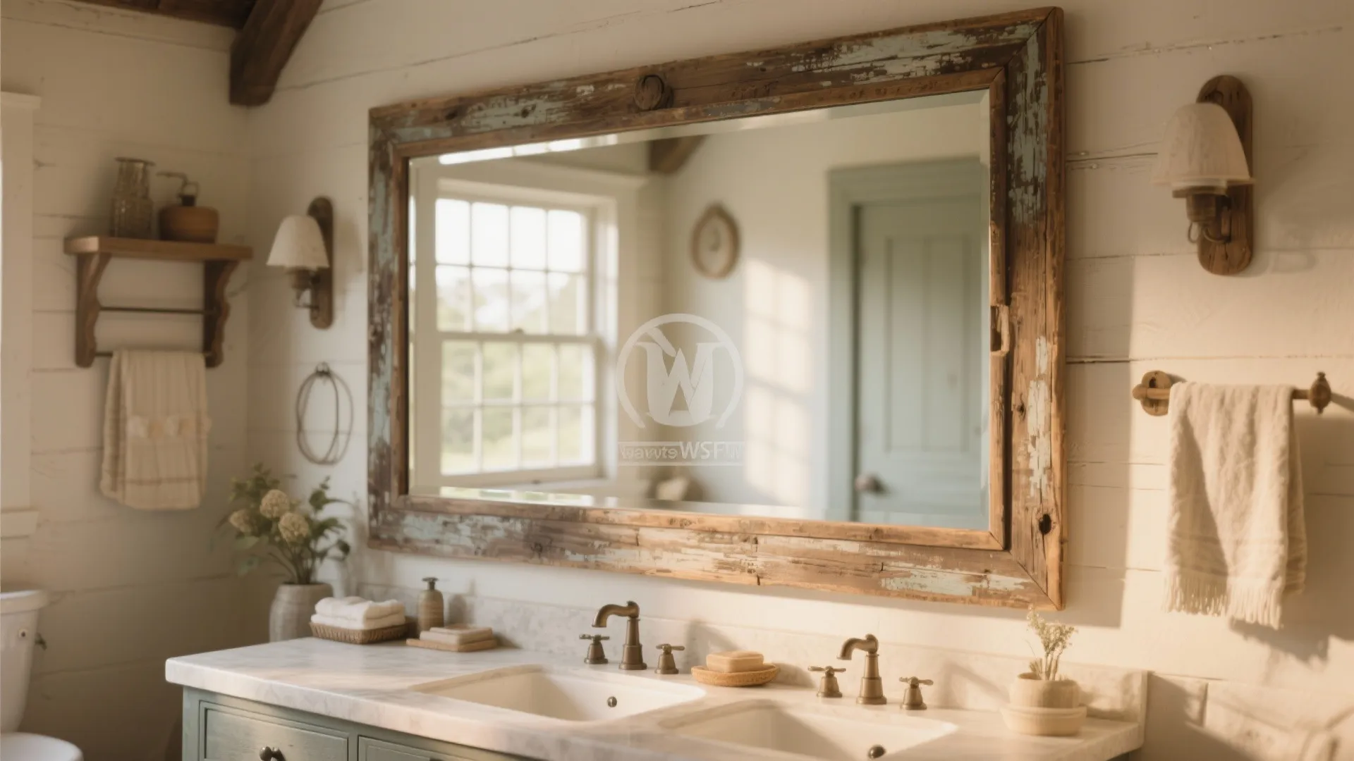 8. Statement Mirror with Distressed Frame