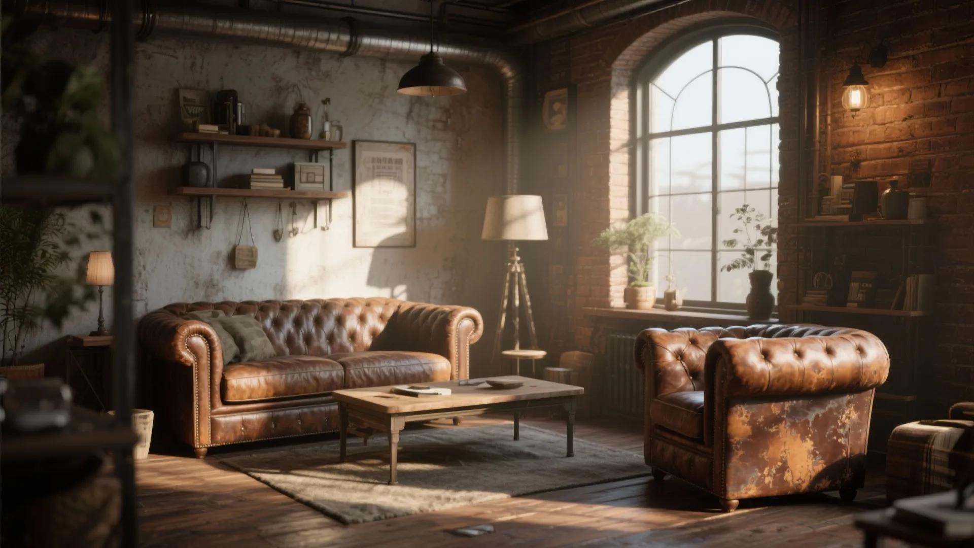 6. Distressed Leather Armchairs