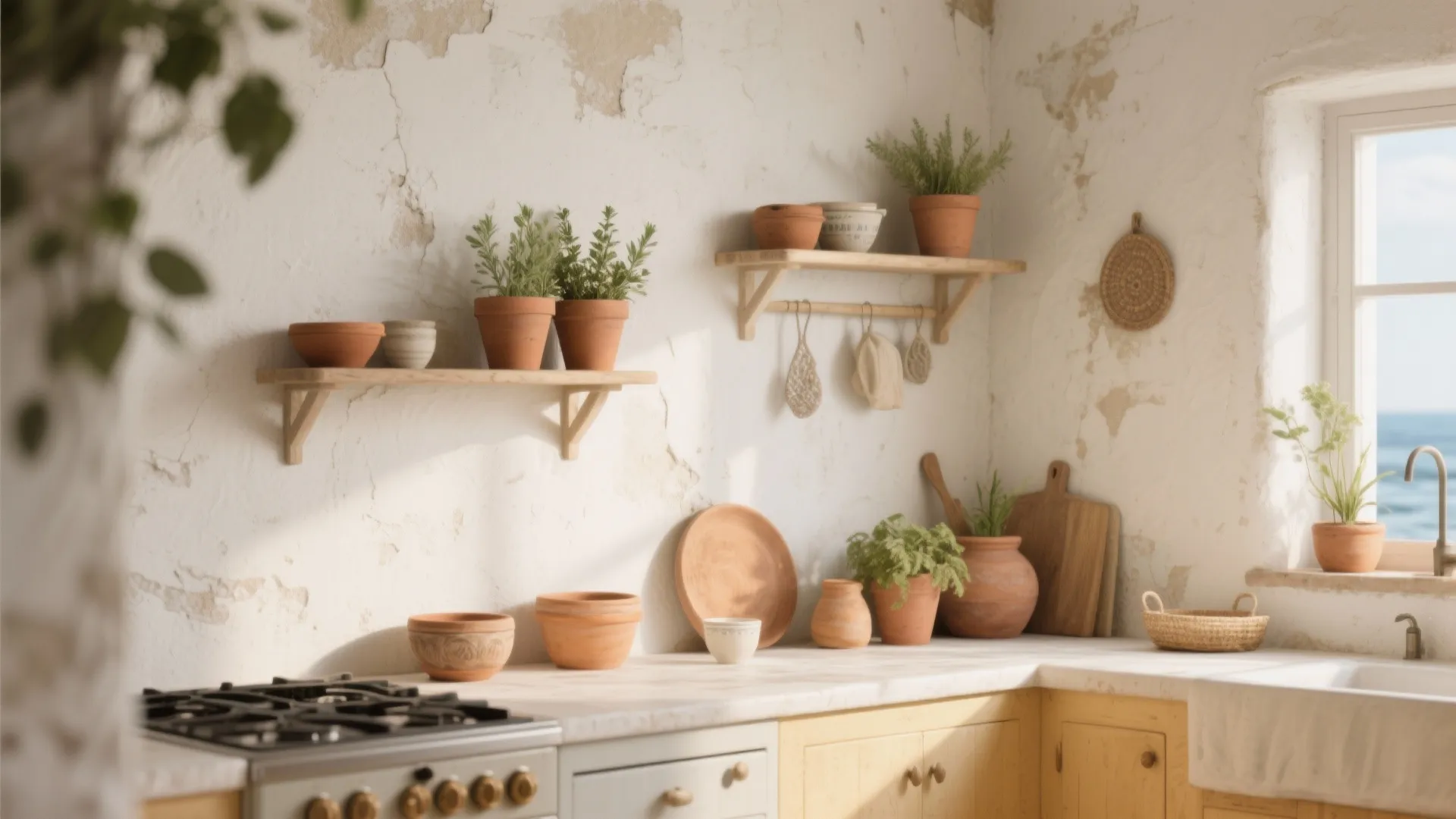 4. Distressed limewash for old-world softness