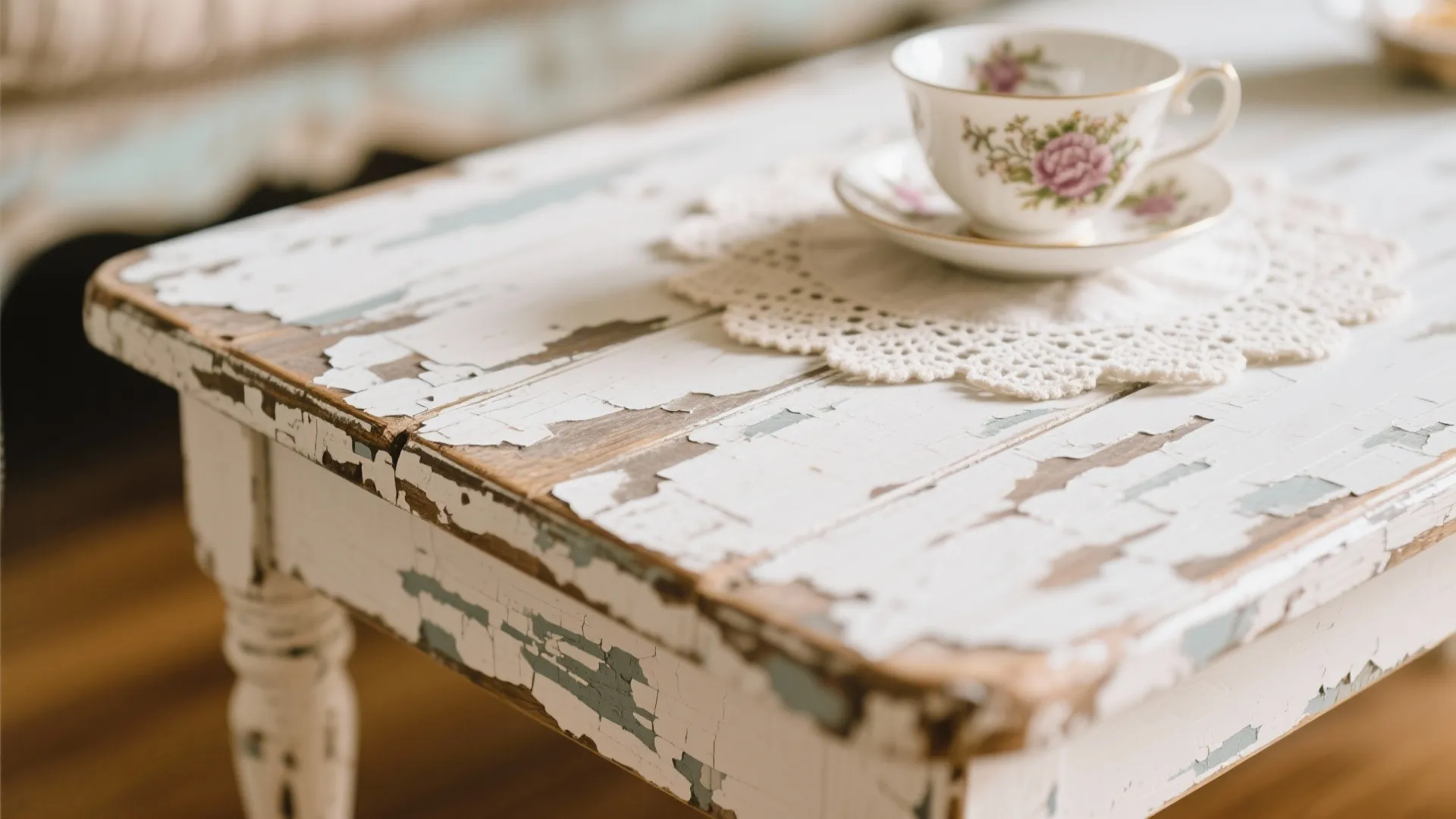 2. Distressed Wooden Furniture