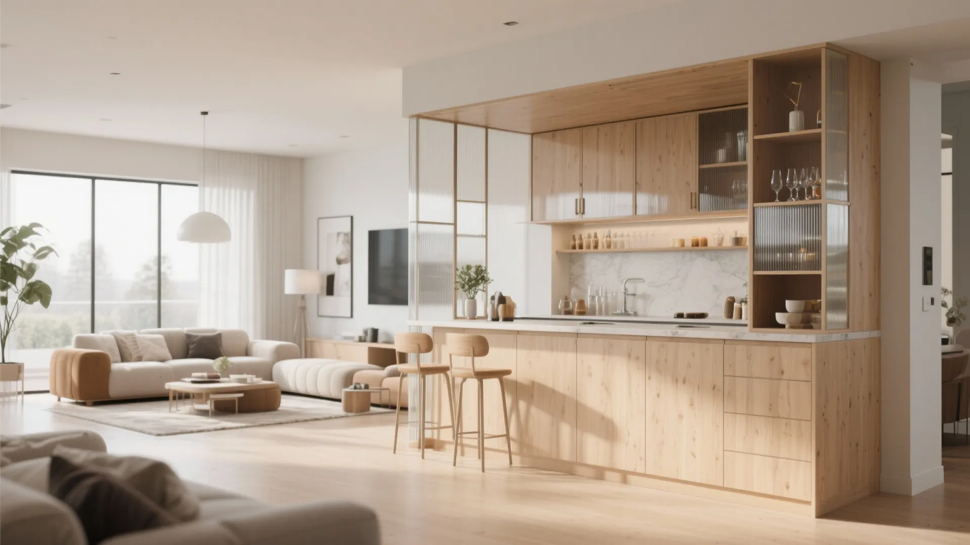 4. Room Divider Bar Cabinet