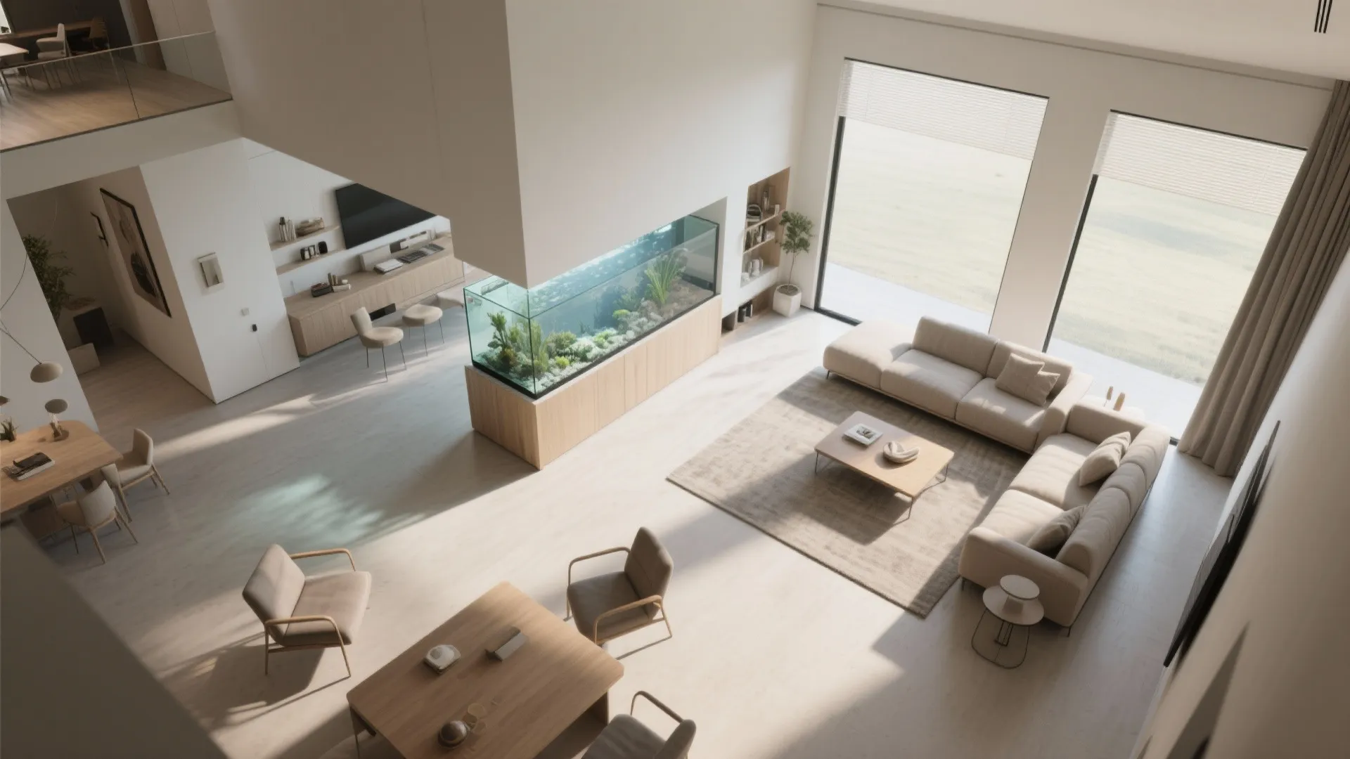 Peninsula Tank as a Light-Passing Room Divider