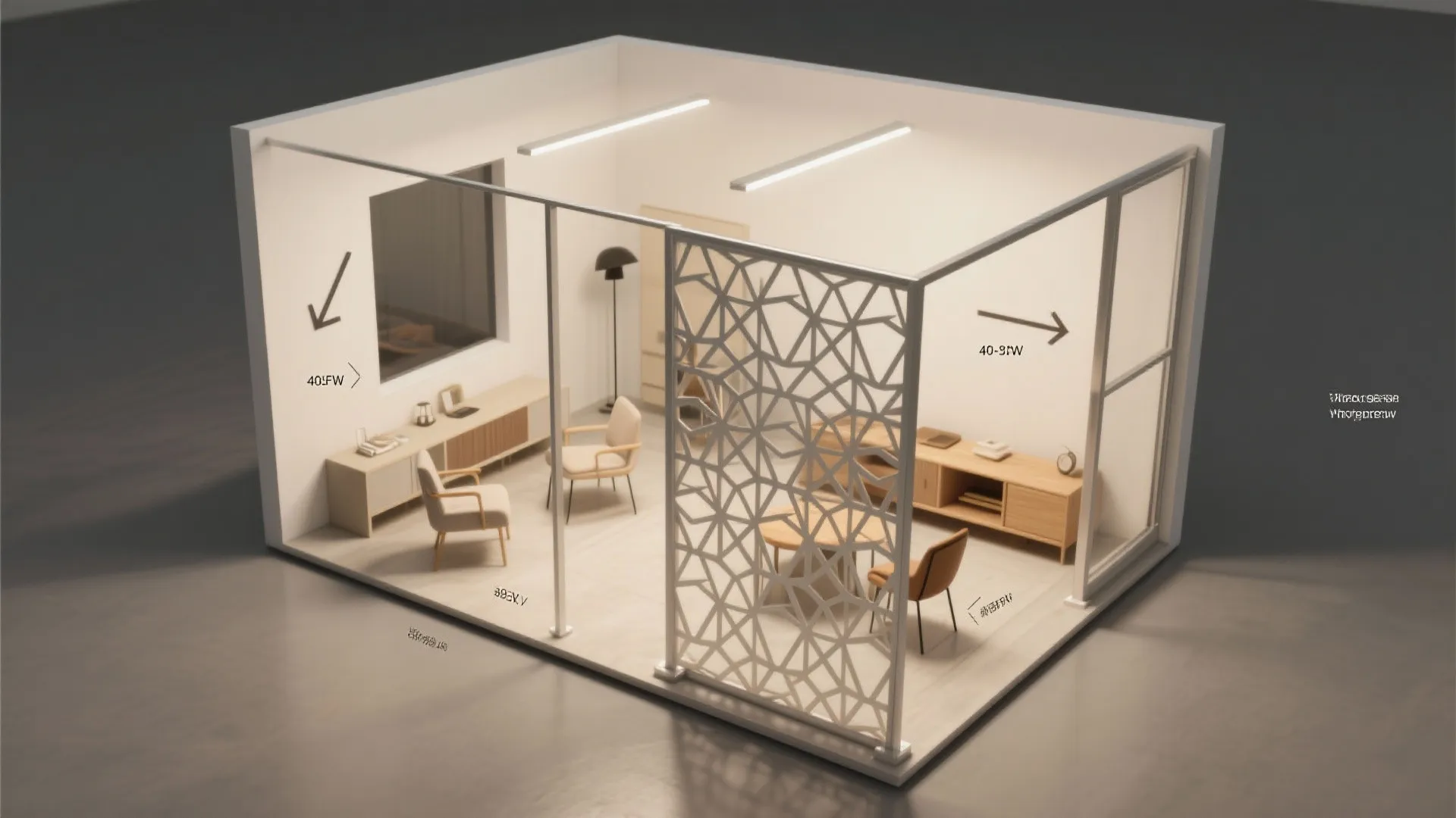 Geometric Laser-Cut Room Divider