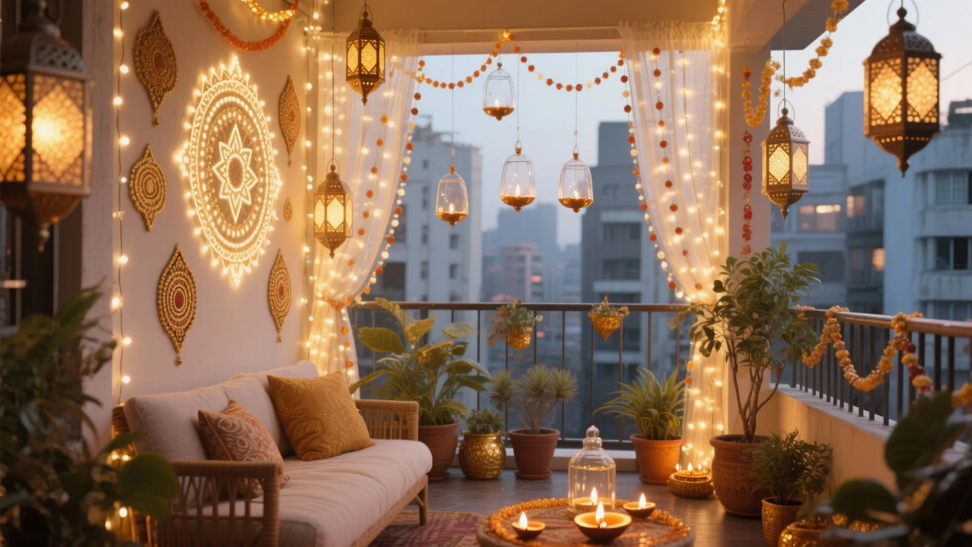 5 Diwali Lighting Ideas for Balcony: Brighten Your Balcony with Creative Diwali Lighting Inspirations