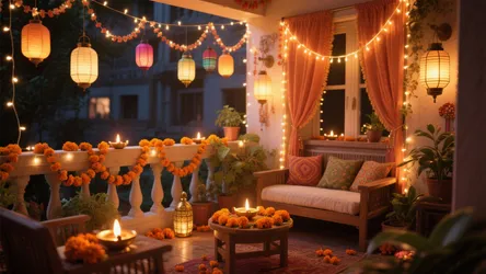 5 Small Balcony Diwali Lighting Ideas
