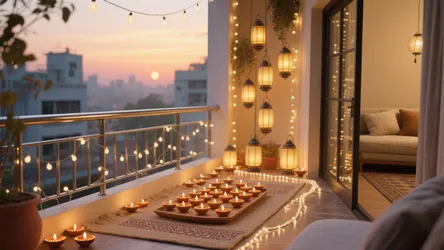 5 Diwali light decoration ideas for balcony