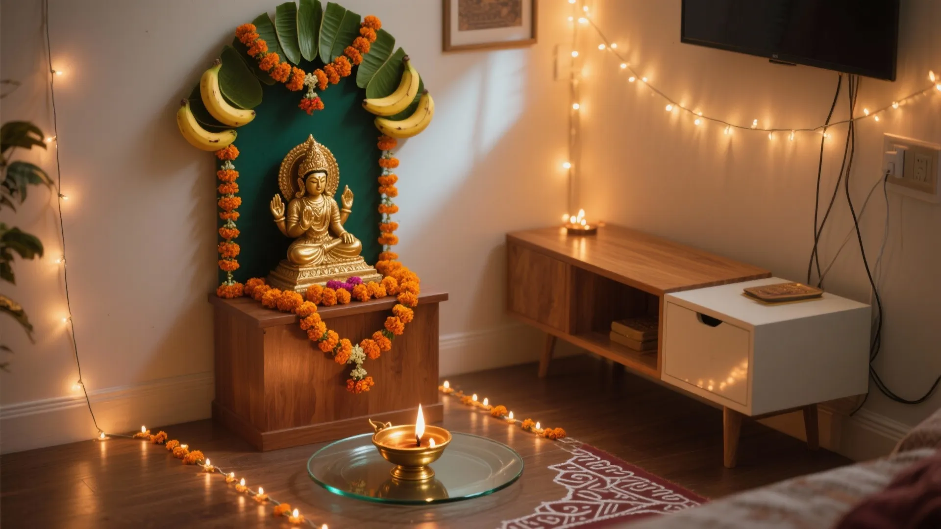 5 Diwali Laxmi Pooja Decoration Ideas That Shine: Small-space friendly Lakshmi Puja decor tips from a senior interior designer—layered lighting, minimalist florals, timeless materials, and practical setups that feel sacred and safe.