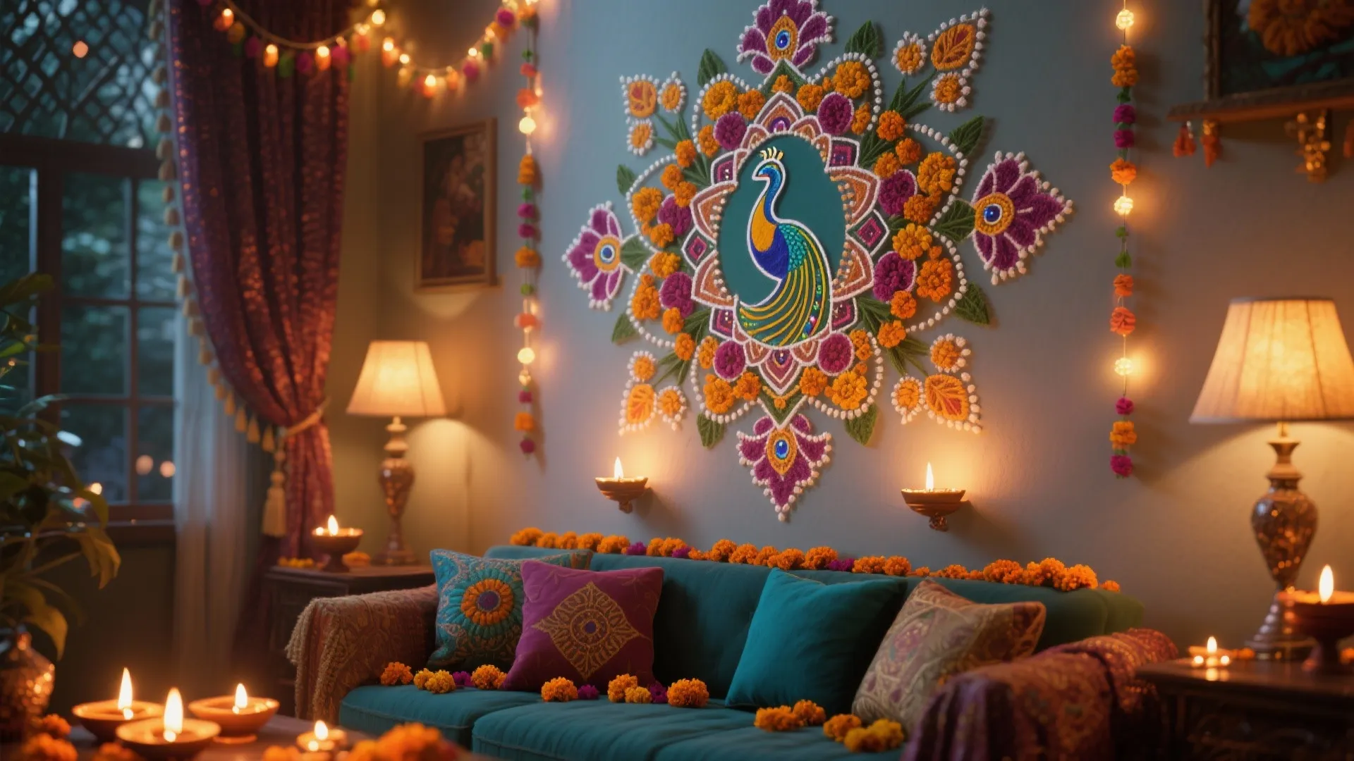 5 Creative Wall Side Rangoli Designs for Diwali: Add Vibrance to Your Diwali Décor with These Inspired Wall Side Rangoli Ideas