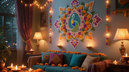 5 Creative Wall Side Rangoli Designs for Diwali