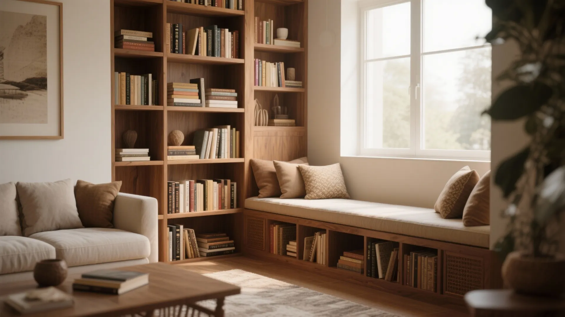 2. Diwan with Built-in Bookshelf