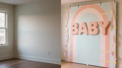 Soft Pastel Baby Nursery Wall Decor Idea