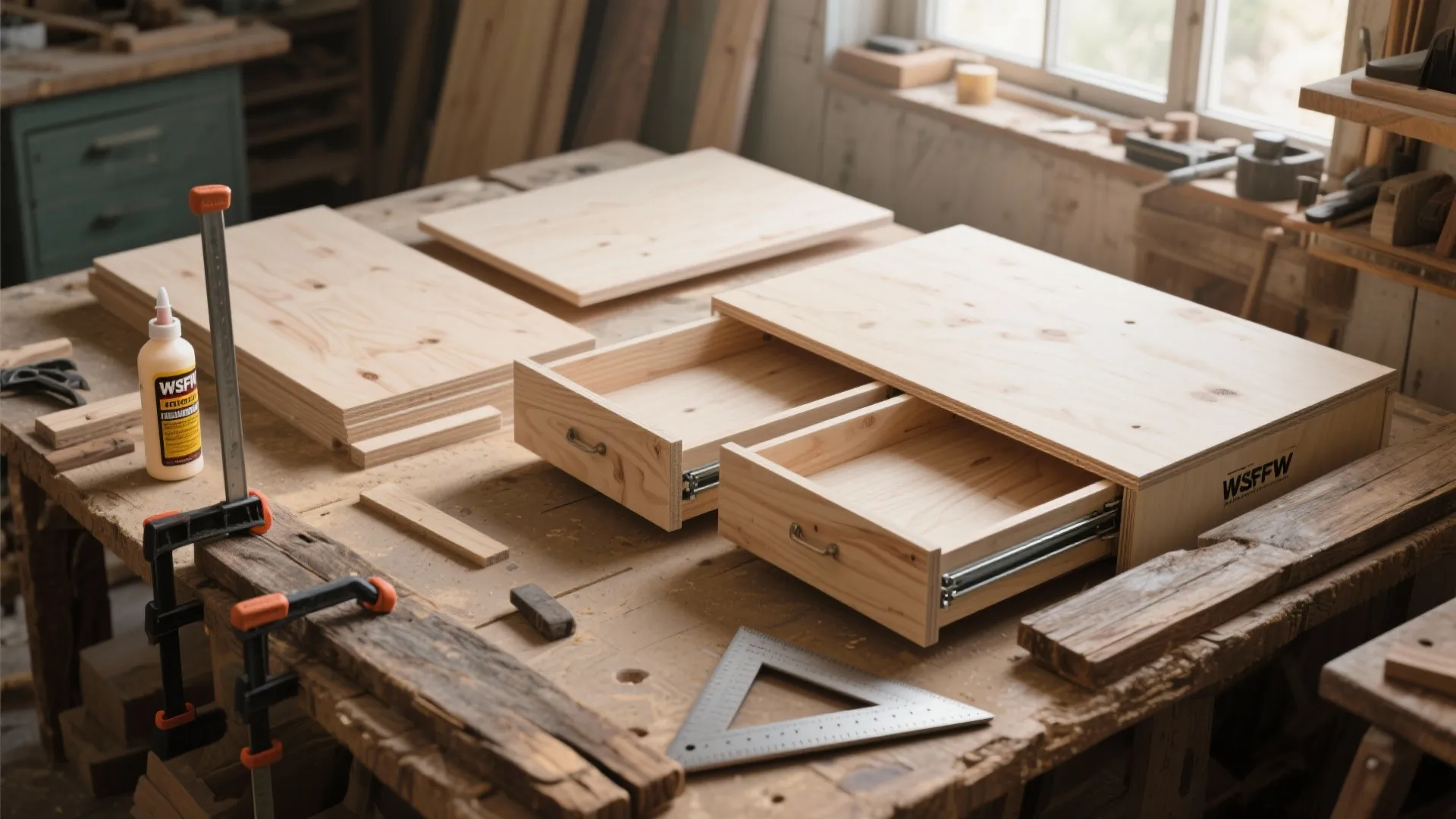 5. Use reclaimed wood or plywood for DIY drawer builds