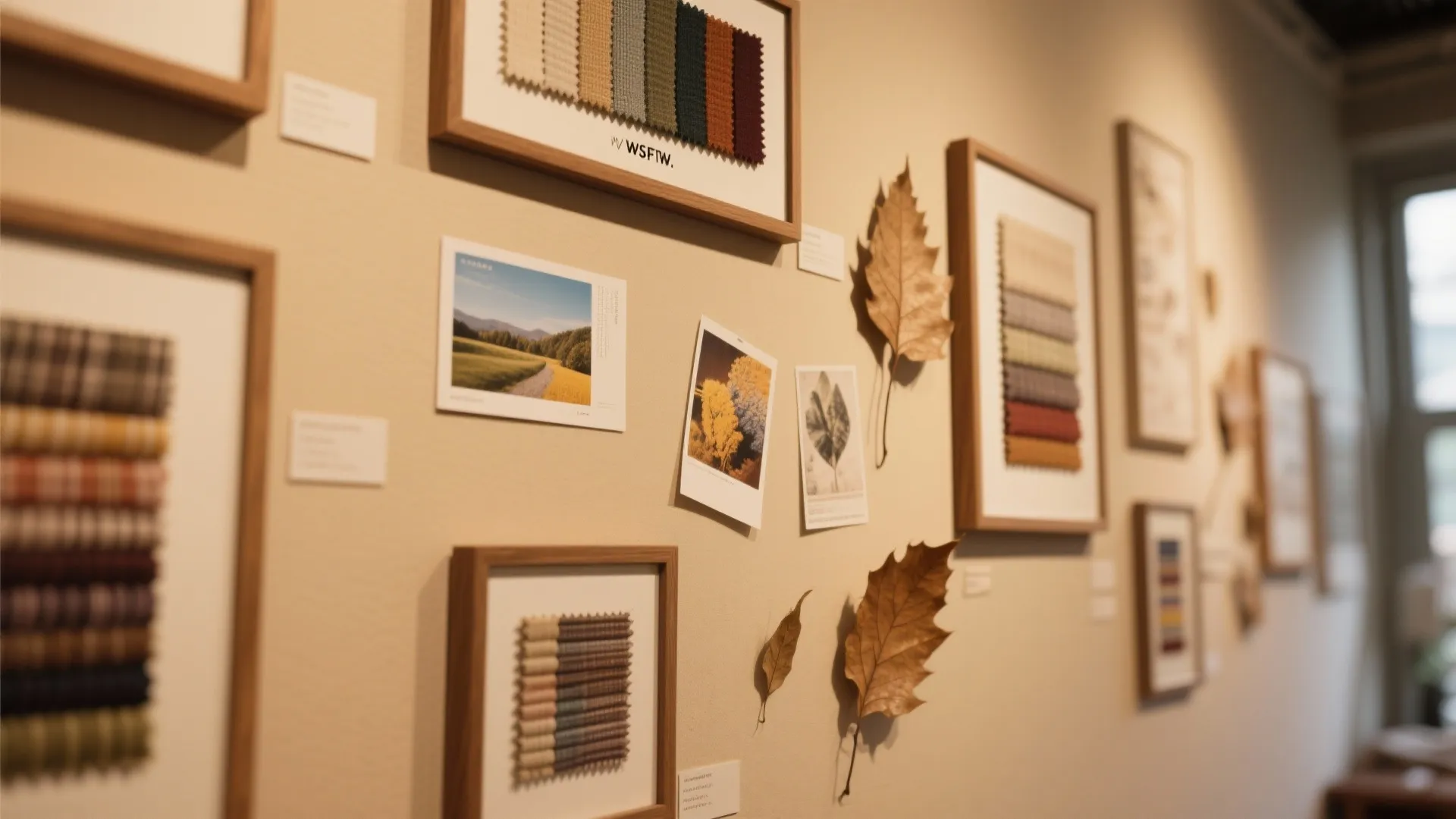 Close-up of DIY art and gallery wall in living room