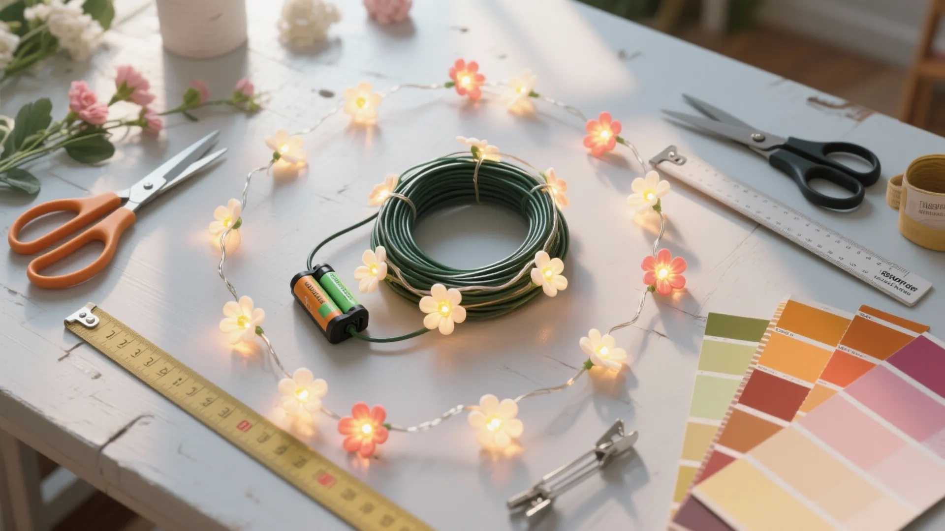 5. DIY Flower Light Garland