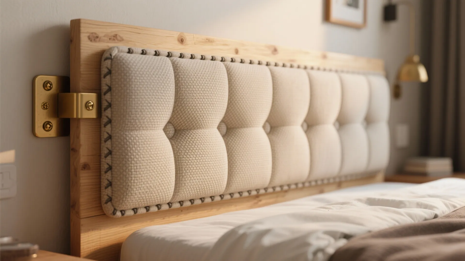 3. DIY headboard with upholstery foam