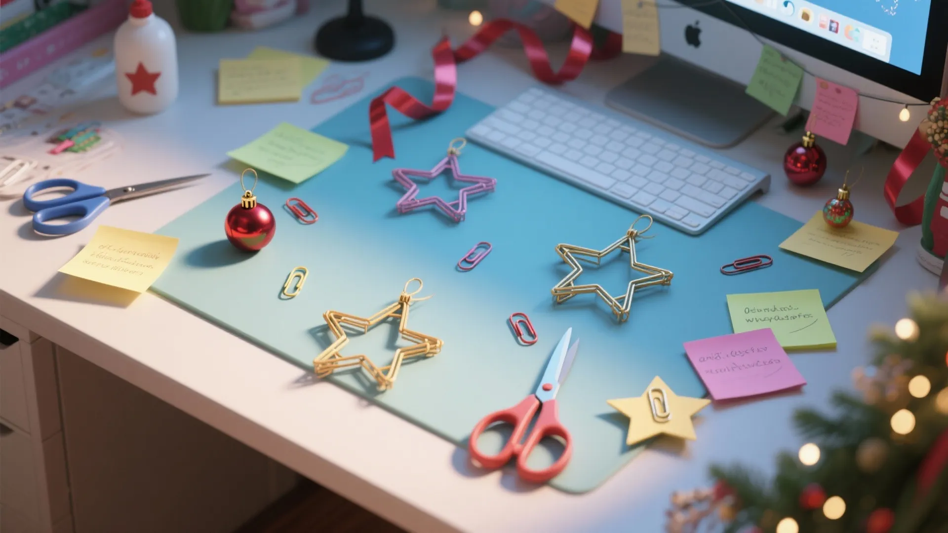 7. DIY Ornaments from Office Supplies