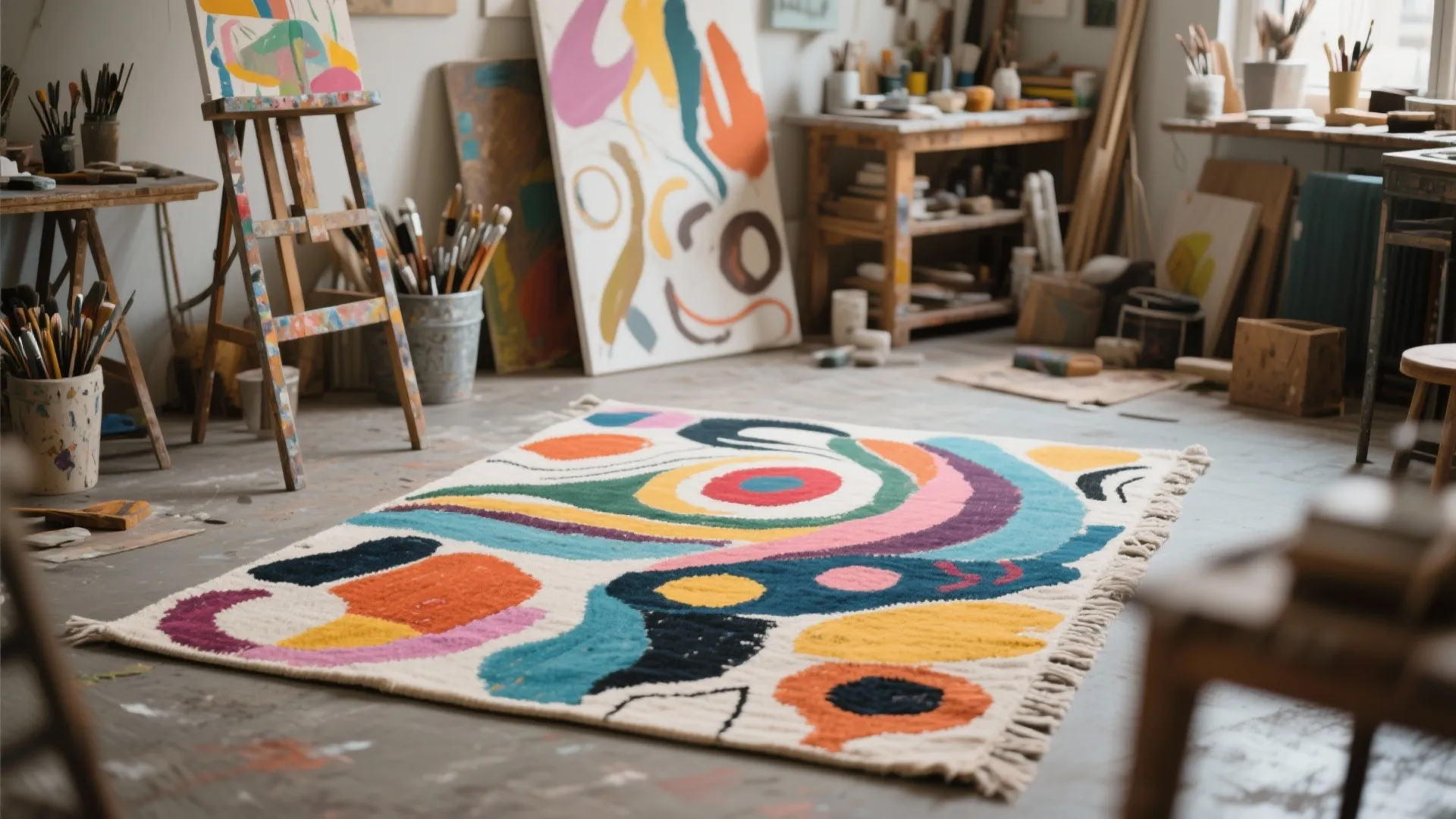 10. Custom DIY Painted Rugs