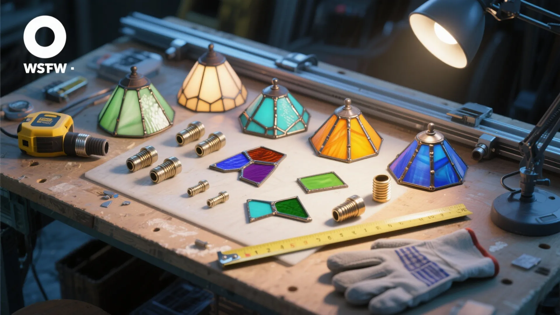 5. DIY Stained Glass Shades for Track Lighting