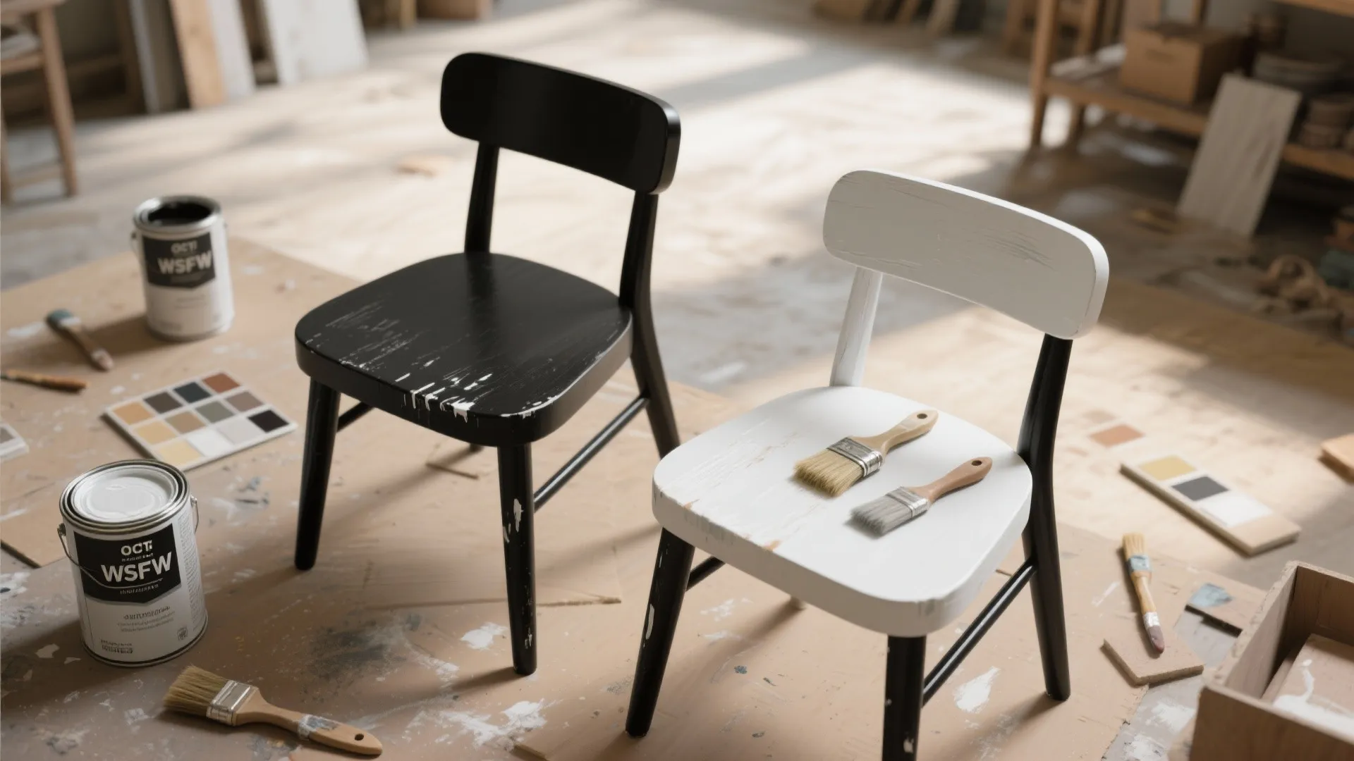 5. Two-Tone Painted Chairs for DIY Charm