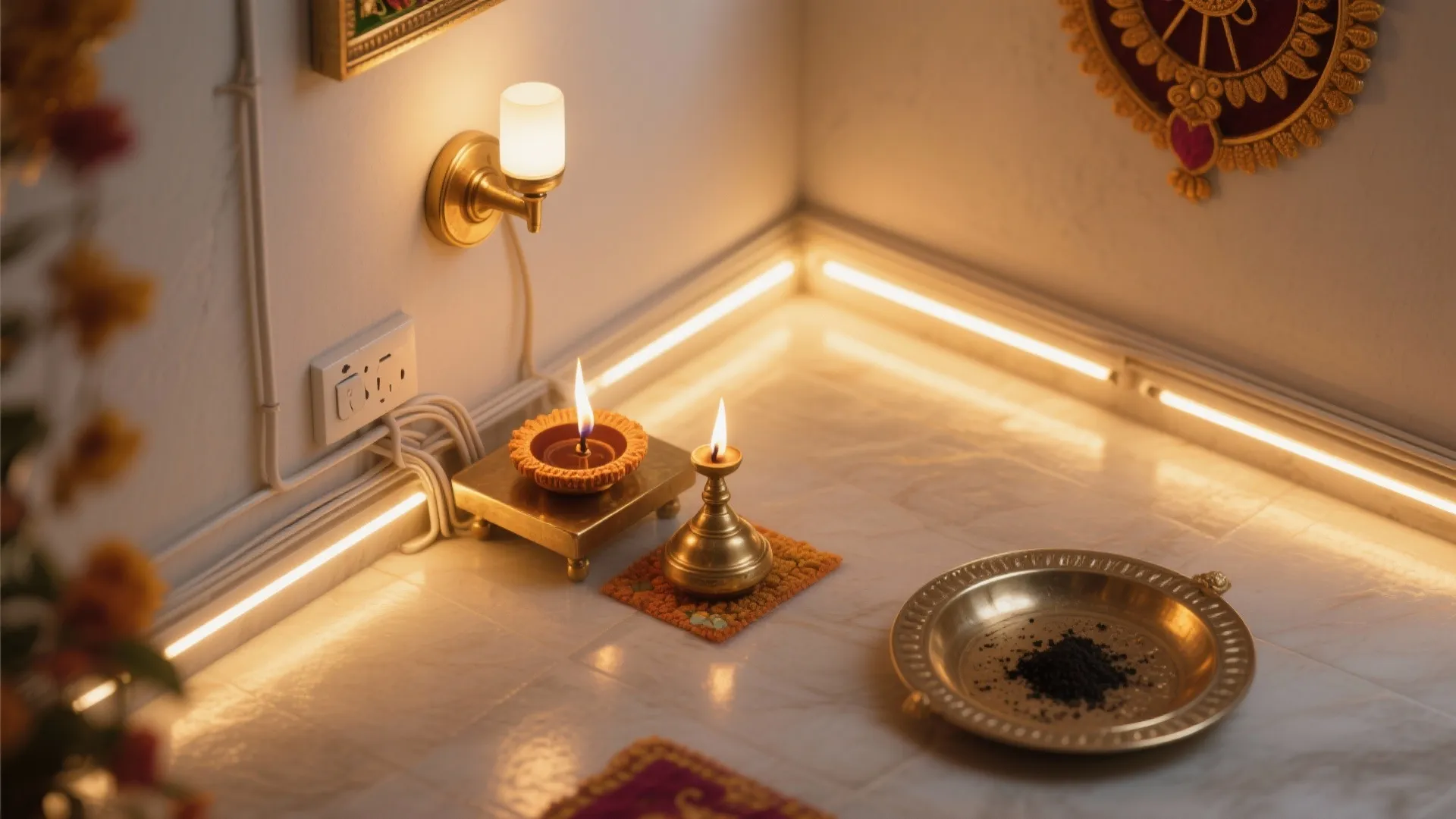 Balanced lighting: diya-first with safe layering