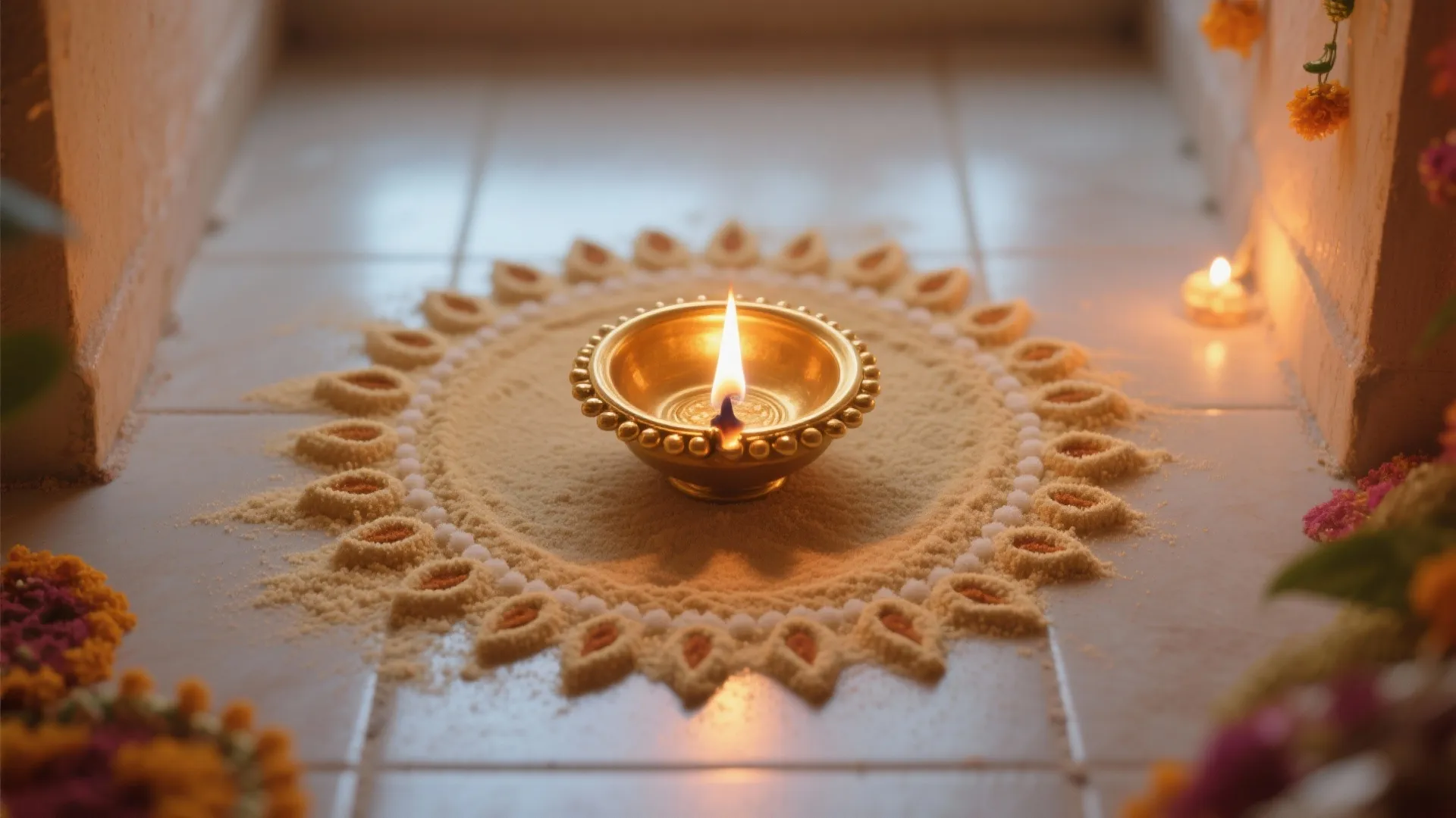 Diya Halo with Tiny Teardrops