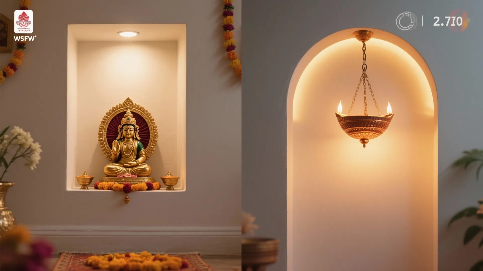Pendant diya-inspired centerpiece