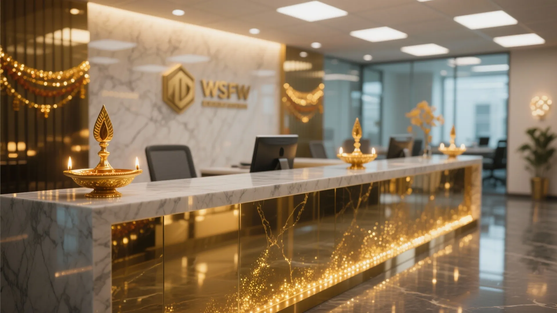 7. Diya Borders along Reception