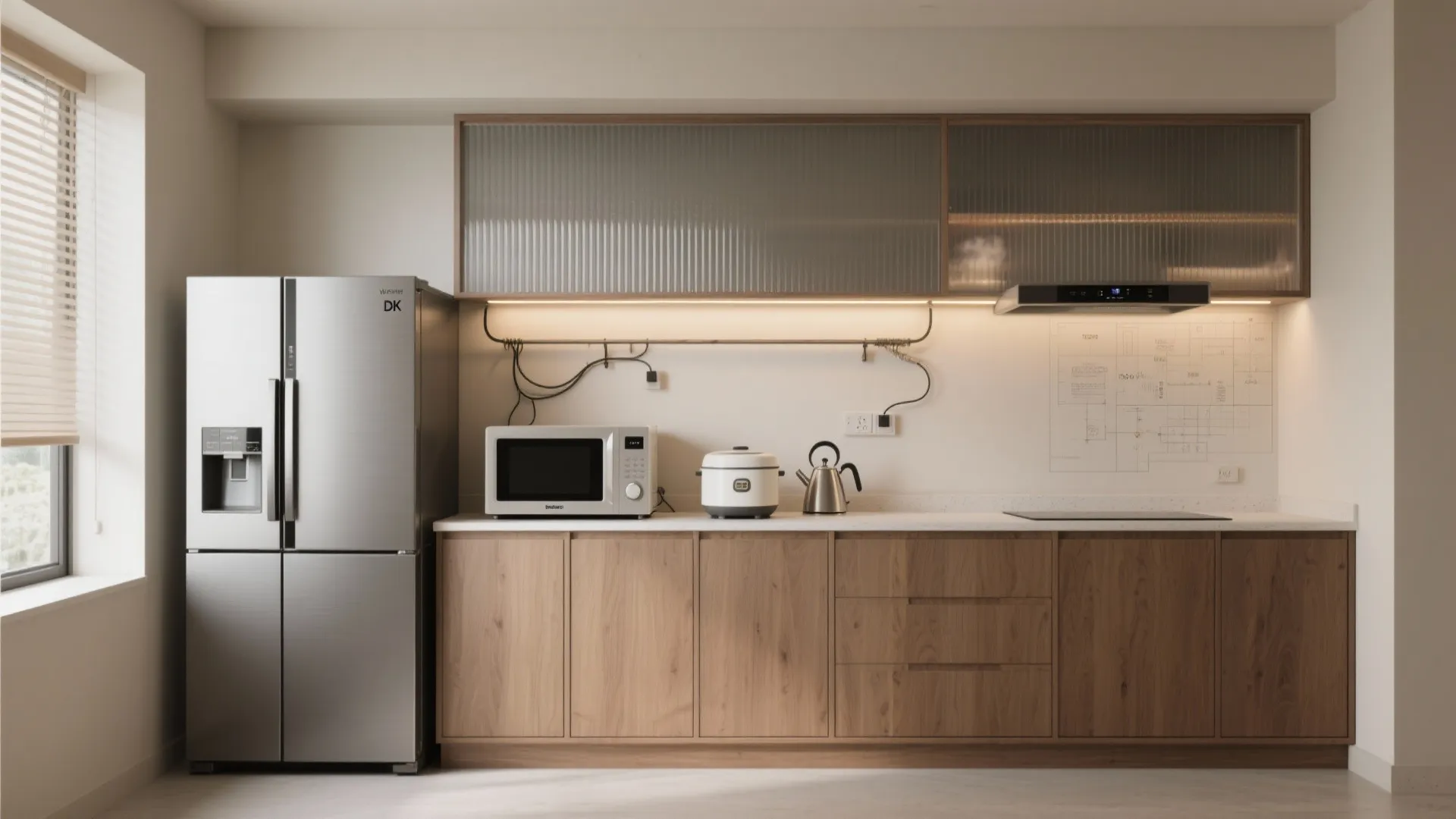 Tips 6: 家事動線に家電を寄せる「背面一列」プランでDKを整える