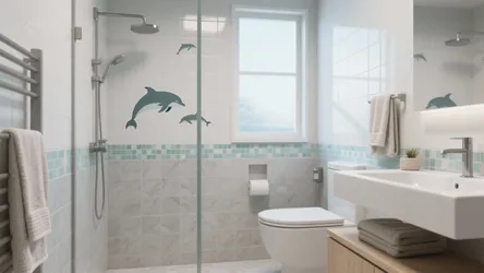 5 bathroom tiles design ideas with dolphin motifs